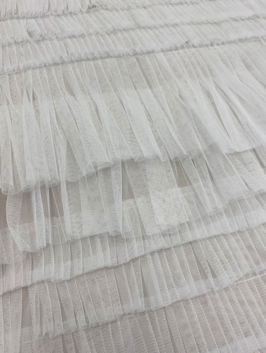 Pleated Tulle Ivory Wholesale Fabric Australia Silk World 