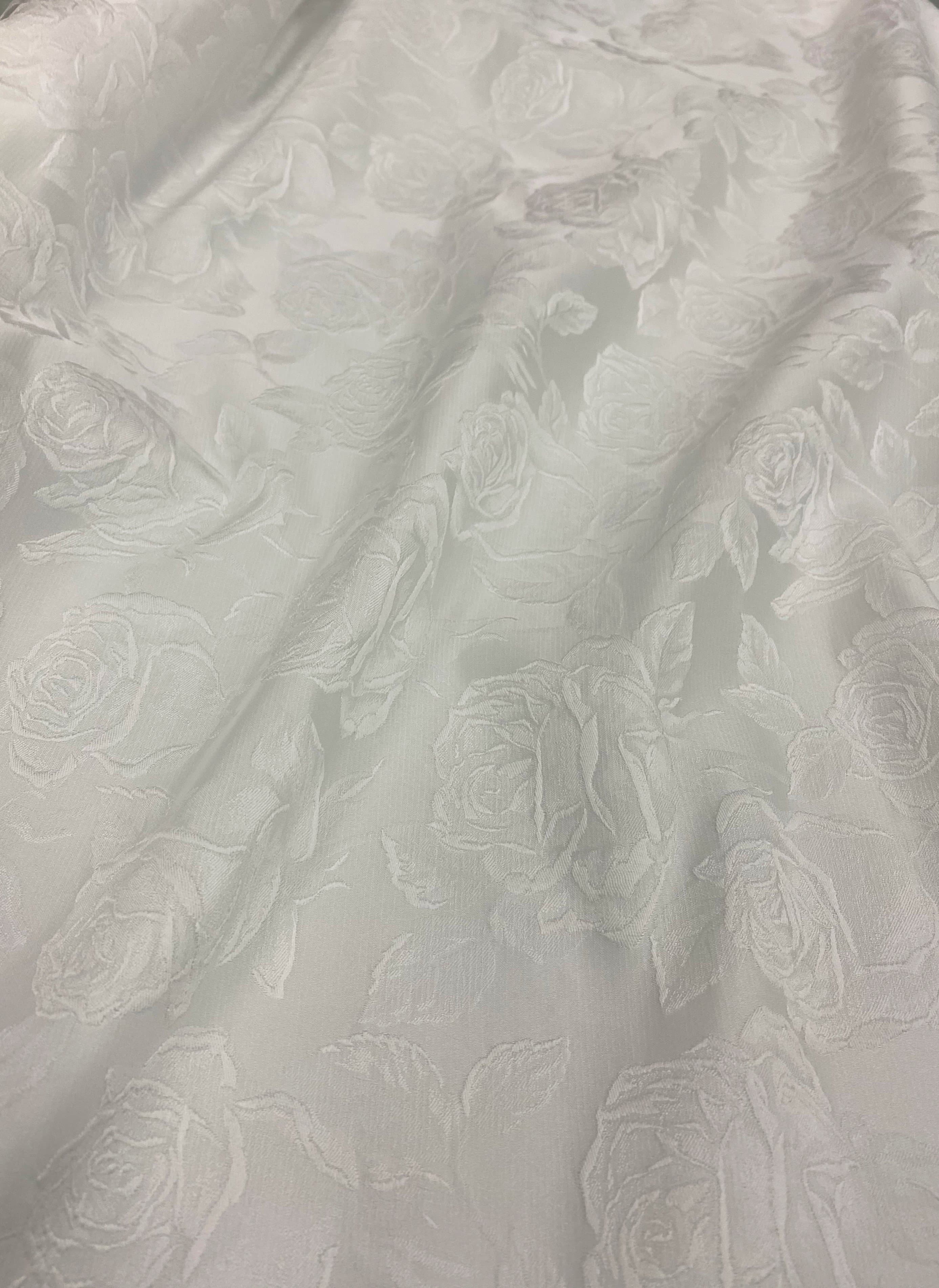 Remnant Rose Jacquard Ivory – Silk World