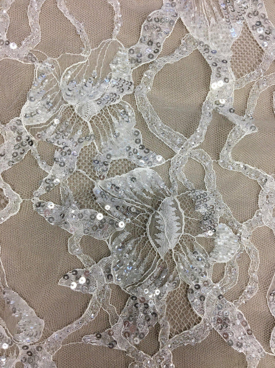 1615BD Ivory Beaded Lace | Wholesale Fabric Australia - Buy Lace, Silk ...