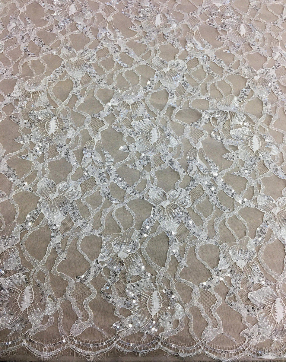 1615BD Ivory Beaded Lace | Wholesale Fabric Australia - Buy Lace, Silk ...