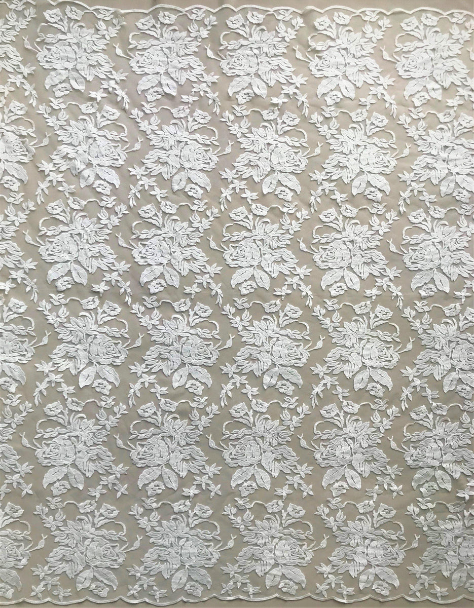 Floral Embroidered Tulle Lv11499 Ivory – Silk World