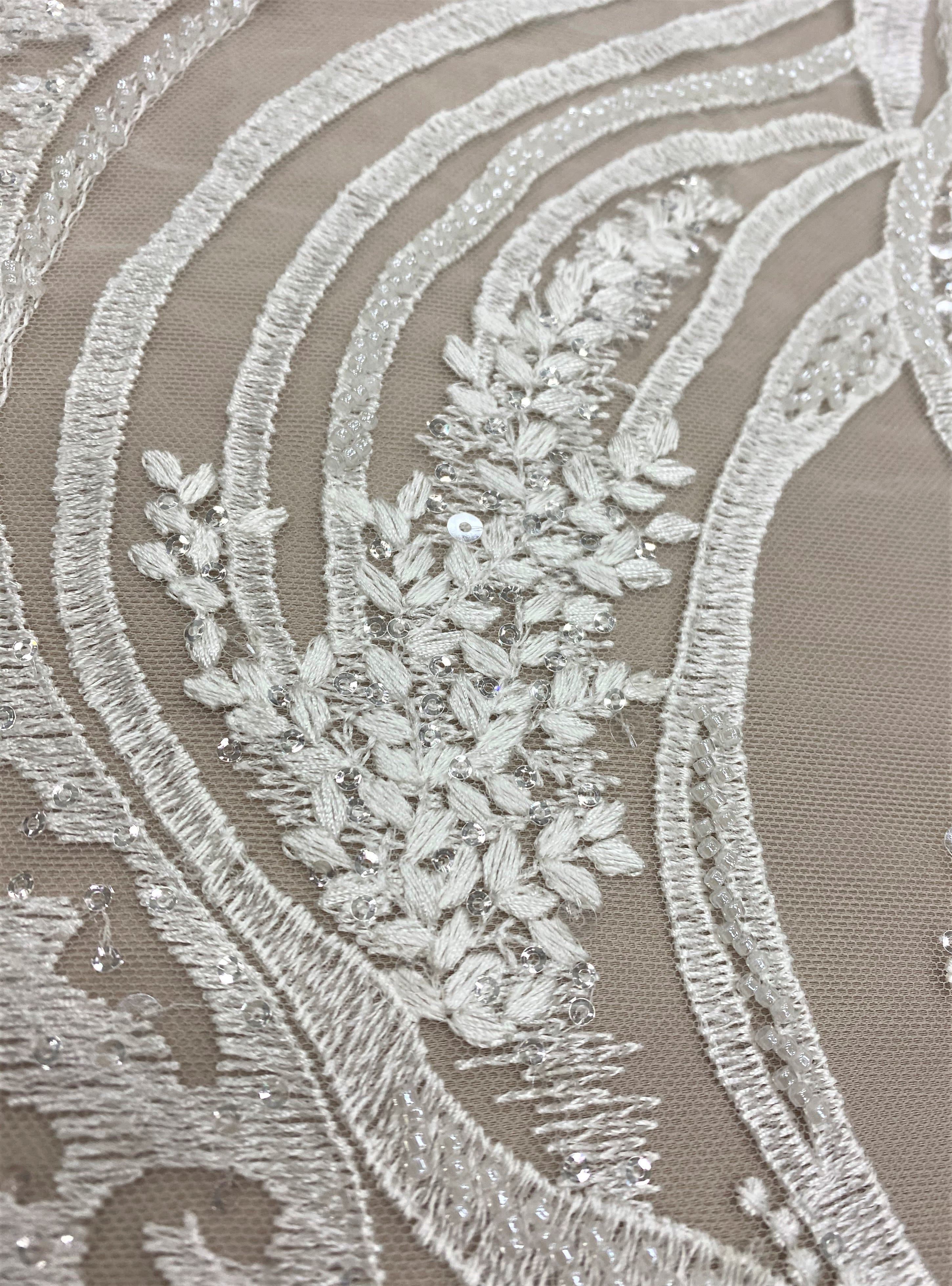 Embroidered Tulle Ivory | Wholesale Fabric | Silk World