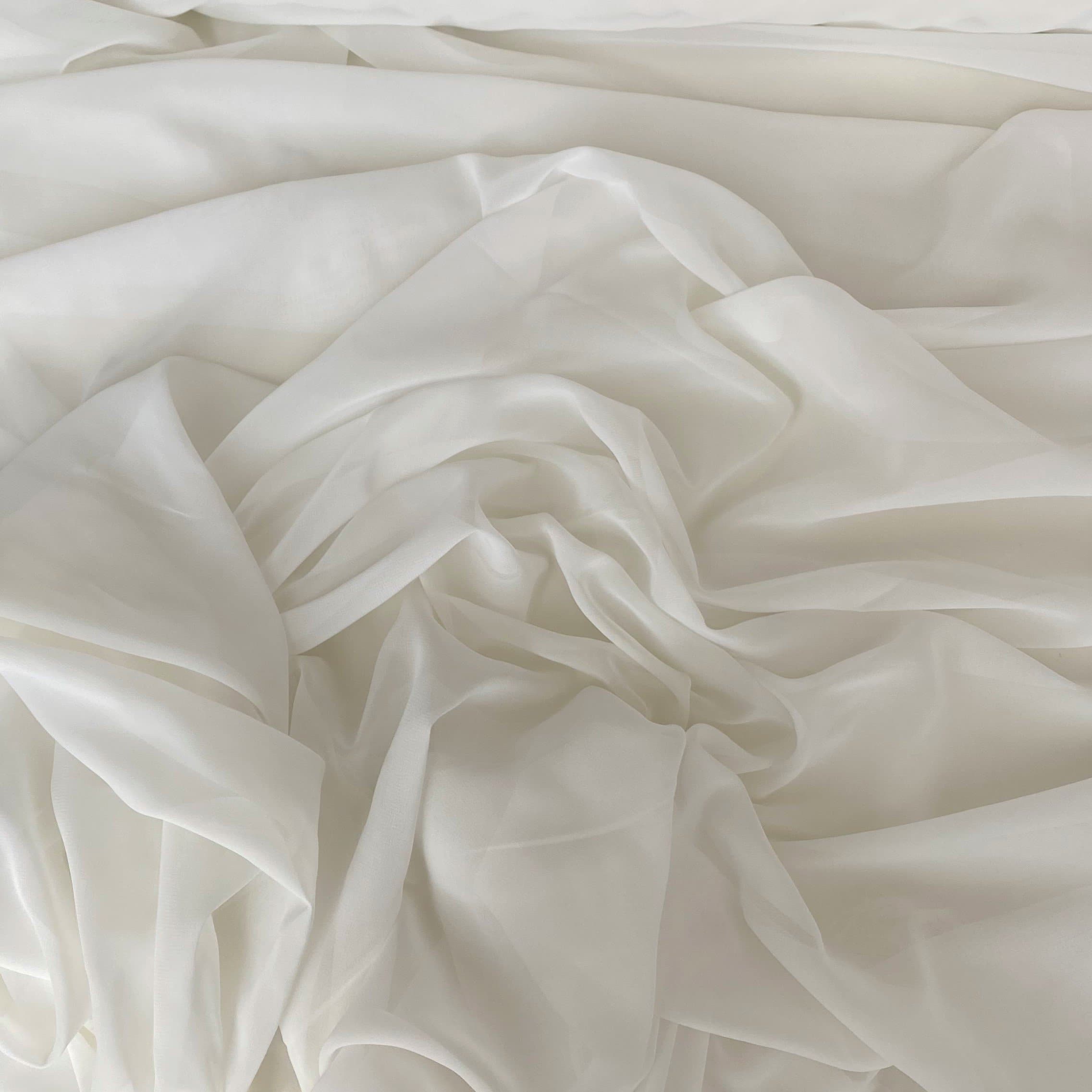 Recycled Polyester Chiffon Ivory – Silk World